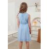 imageGORLYA Girls Chiffon Flower Elastic Waist Aline Pleated Midi Tank Dress for 414T