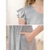 imageGORLYA Girls Flutter Sleeve ALine Button Down Summer Striped Casual Midi Dress for 614Y KidsBlack Stripe