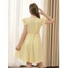 imageGORLYA Girls Flutter Sleeve ALine Button Down Summer Striped Casual Midi Dress for 614Y KidsYellow Stripe