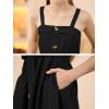 imageGORLYA Girls Front Button Down Summer Sundress Casual ALine Spaghetti Strap Belted Midi Dress 614YBlack