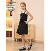 imageGORLYA Girls Front Button Down Summer Sundress Casual ALine Spaghetti Strap Belted Midi Dress 614YBlack