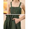 imageGORLYA Girls Front Button Down Summer Sundress Casual ALine Spaghetti Strap Belted Midi Dress 614YGreen