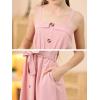 imageGORLYA Girls Front Button Down Summer Sundress Casual ALine Spaghetti Strap Belted Midi Dress 614YPink