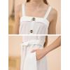 imageGORLYA Girls Front Button Down Summer Sundress Casual ALine Spaghetti Strap Belted Midi Dress 614YWhite