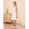 imageGORLYA Girls Front Button Down Summer Sundress Casual ALine Spaghetti Strap Belted Midi Dress 614YWhite