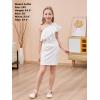 imageGORLYA Girls One Shoulder Ruffle Trim Overlay Flounce Sleeve Slim Fitting Pencil Cocktail Party Dress 816YWhite