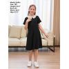 imageGORLYA Girls Peter Pan Collar Vintage Casual Loose Straight Swing TShirt Dress with Pockets 414YBlack