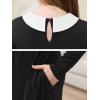 imageGORLYA Girls Peter Pan Collar Vintage Casual Loose Straight Swing TShirt Dress with Pockets 414YBlacklong Sleeve