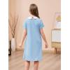 imageGORLYA Girls Peter Pan Collar Vintage Casual Loose Straight Swing TShirt Dress with Pockets 414YLight Blue