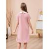 imageGORLYA Girls Peter Pan Collar Vintage Casual Loose Straight Swing TShirt Dress with Pockets 414YPink