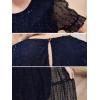imageGORLYA Girls Sheer Mesh Puff Sleeve Empire Waist Vintage Tiered Sequined Tulle Babydoll Dress 414YNavy