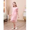 imageGORLYA Girls Sheer Mesh Puff Sleeve Empire Waist Vintage Tiered Sequined Tulle Babydoll Dress 414YPink