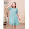 imageGORLYA Girls Sheer Mesh Puff Sleeve Empire Waist Vintage Tiered Sequined Tulle Babydoll Dress 414YTeal