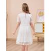 imageGORLYA Girls Sheer Mesh Puff Sleeve Empire Waist Vintage Tiered Sequined Tulle Babydoll Dress 414YWhite