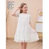 imageGORLYA Girls Sheer Mesh Puff Sleeve Empire Waist Vintage Tiered Sequined Tulle Babydoll Dress 414YWhite