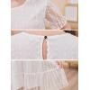 imageGORLYA Girls Sheer Mesh Puff Sleeve Empire Waist Vintage Tiered Sequined Tulle Babydoll Dress 414YWhite