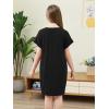 imageGORLYA Girls Short Sleeve ALine Loose Casual Shift Swing Summer TShirt Dress with Pockets 616YBlack
