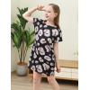 imageGORLYA Girls Short Sleeve ALine Loose Casual Shift Swing Summer TShirt Dress with Pockets 616YBlack Leopard