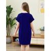 imageGORLYA Girls Short Sleeve ALine Loose Casual Shift Swing Summer TShirt Dress with Pockets 616YBlue