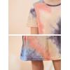 imageGORLYA Girls Short Sleeve ALine Loose Casual Shift Swing Summer TShirt Dress with Pockets 616YBlue Gray Tiedye