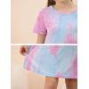 imageGORLYA Girls Short Sleeve ALine Loose Casual Shift Swing Summer TShirt Dress with Pockets 616YBlue Tiedye