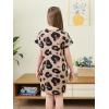 imageGORLYA Girls Short Sleeve ALine Loose Casual Shift Swing Summer TShirt Dress with Pockets 616YBrown Leopard