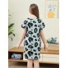 imageGORLYA Girls Short Sleeve ALine Loose Casual Shift Swing Summer TShirt Dress with Pockets 616YGray Leopard