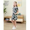 imageGORLYA Girls Short Sleeve ALine Loose Casual Shift Swing Summer TShirt Dress with Pockets 616YGray Leopard