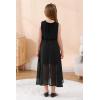 imageGORLYA Girls Sleeveless Ruffle Neck HiLo Hem Overlay Formal Occasin Chiffon Long Party Dress 414TBlack