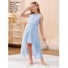 imageGORLYA Girls Sleeveless Ruffle Neck HiLo Hem Overlay Formal Occasin Chiffon Long Party Dress 414TLight Blue