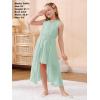 imageGORLYA Girls Sleeveless Ruffle Neck HiLo Hem Overlay Formal Occasin Chiffon Long Party Dress 414TLight Green