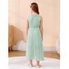 imageGORLYA Girls Sleeveless Ruffle Neck HiLo Hem Overlay Formal Occasin Chiffon Long Party Dress 414TLight Green