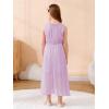 imageGORLYA Girls Sleeveless Ruffle Neck HiLo Hem Overlay Formal Occasin Chiffon Long Party Dress 414TMauve