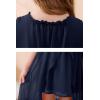 imageGORLYA Girls Sleeveless Ruffle Neck HiLo Hem Overlay Formal Occasin Chiffon Long Party Dress 414TNavy
