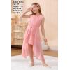 imageGORLYA Girls Sleeveless Ruffle Neck HiLo Hem Overlay Formal Occasin Chiffon Long Party Dress 414TPink