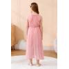 imageGORLYA Girls Sleeveless Ruffle Neck HiLo Hem Overlay Formal Occasin Chiffon Long Party Dress 414TPink