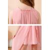 imageGORLYA Girls Sleeveless Ruffle Neck HiLo Hem Overlay Formal Occasin Chiffon Long Party Dress 414TPink