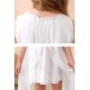 imageGORLYA Girls Sleeveless Ruffle Neck HiLo Hem Overlay Formal Occasin Chiffon Long Party Dress 414TWhite