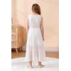 imageGORLYA Girls Sleeveless Ruffle Neck HiLo Hem Overlay Formal Occasin Chiffon Long Party Dress 414TWhite