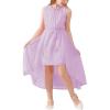 imageGORLYA Girls Sleeveless Ruffle Neck HiLo Hem Overlay Formal Occasin Chiffon Long Party Dress 414TMauve
