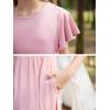 imageGORLYA Girls Flowy Short Sleeve Holiday Casual Loose Ruffle Hem Modest Long Maxi Dress for 614Y KidsPink
