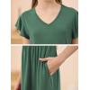 imageGORLYA Girls Flutter Sleeve V Neck Modest Casual Holiday Ruffle Tiered Hem Long Maxi Dress 616YGreen