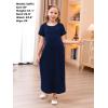 imageGORLYA Girls Modest Elegant Split Curvy Hem Casual Loose Long Maxi Straight Dress with Pockets 414YNavy