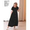 imageGORLYA Girls Modest Simple Button Casual Loose Holiday Long Maxi Dress with Pockets for 414Y KidsBlack