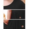 imageGORLYA Girls Modest Simple Button Casual Loose Holiday Long Maxi Dress with Pockets for 414Y KidsBlack