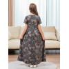 imageGORLYA Girls Modest Simple Button Casual Loose Holiday Long Maxi Dress with Pockets for 414Y KidsGray Print