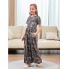 imageGORLYA Girls Modest Simple Button Casual Loose Holiday Long Maxi Dress with Pockets for 414Y KidsGray Print