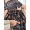 imageGORLYA Girls Modest Simple Button Casual Loose Holiday Long Maxi Dress with Pockets for 414Y KidsGray Print