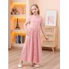 imageGORLYA Girls Modest Simple Button Casual Loose Holiday Long Maxi Dress with Pockets for 414Y KidsPink