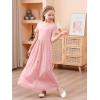 imageGORLYA Girls Modest Simple Button Casual Loose Holiday Long Maxi Dress with Pockets for 414Y KidsPink